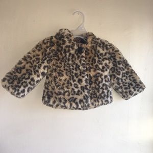 Mudpie Baby Leopard Girls 0-6m coat
